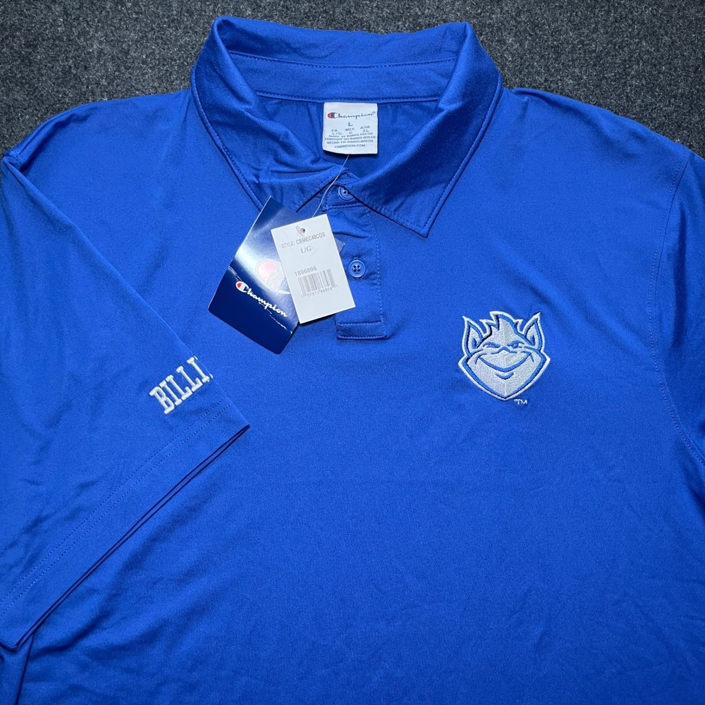 Champion Polo Shirt Mens Large Blue NWT SLU Billikens Performance Short Sleeve